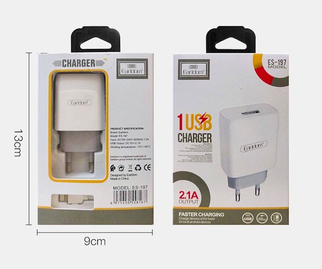 EARLDOM ES- 197 - 1 USB Charger AC Adapter with Type-C cable (Samsung, Huawei) - Image 4