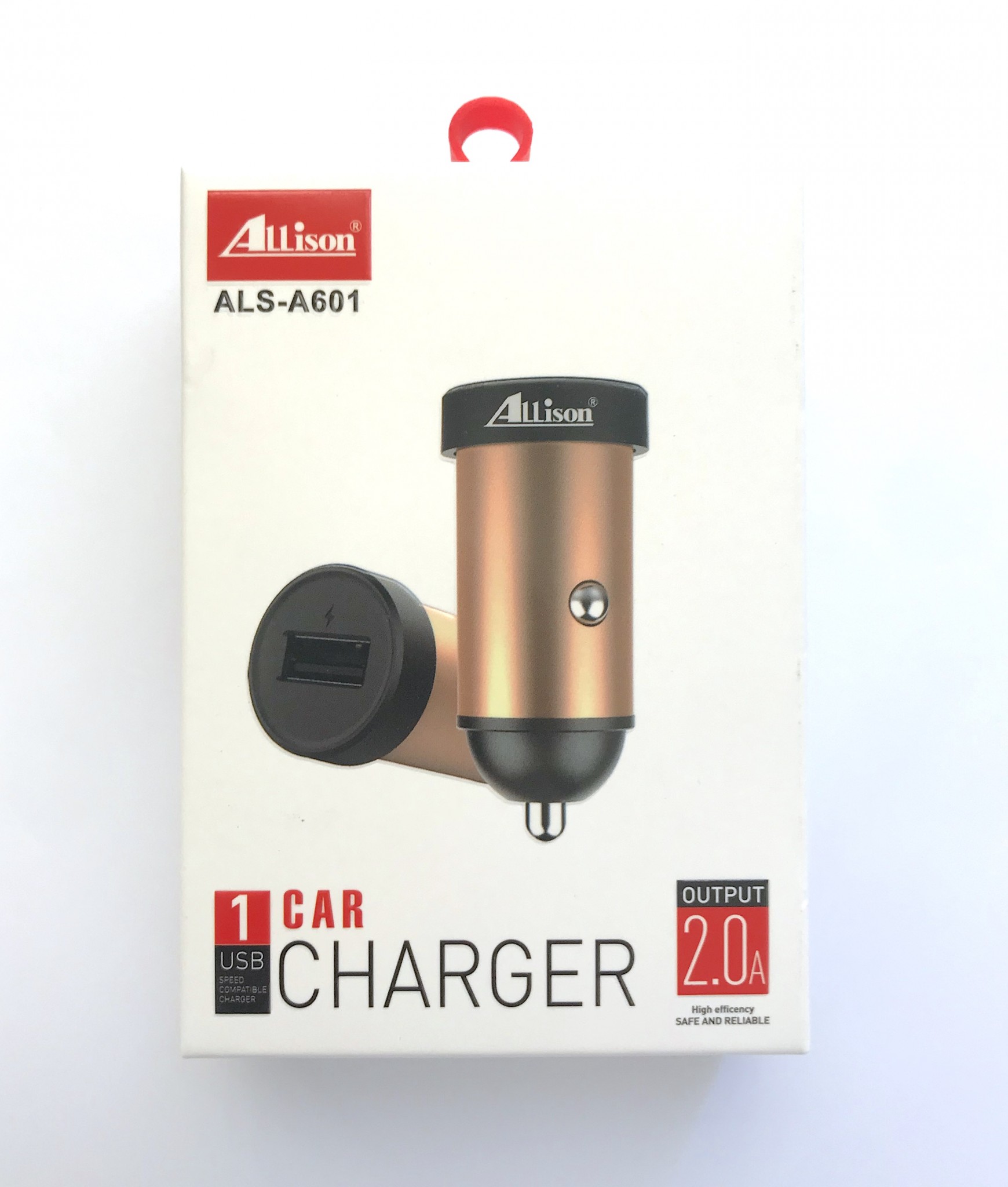 ALLISON ALS-A601 Single USB Car Charger RED - Image 2